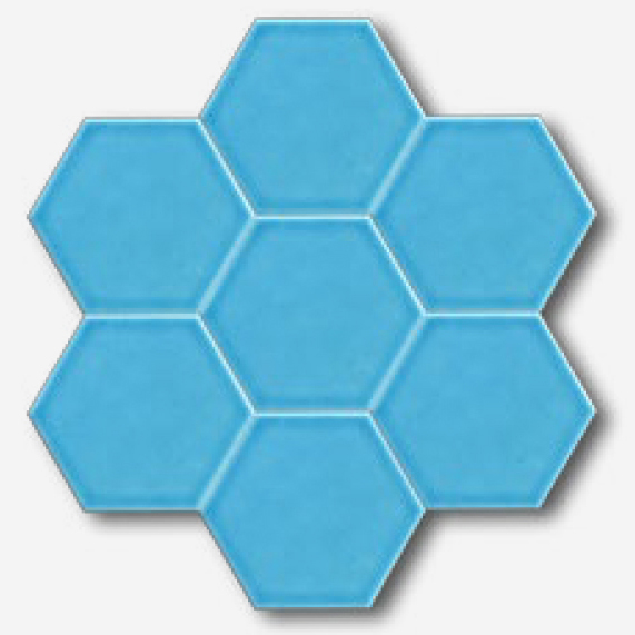 15x17 cm Rölyefli Seramik Altıgen Turkuaz-3